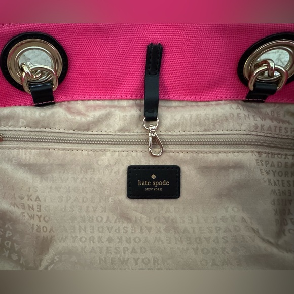 kate spade New York East Broadway Tote Zinnia Pink with Black/Gold Chain Straps - Picture 10 of 16